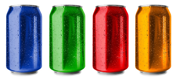 Soft drink cans with condensation