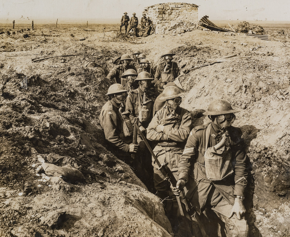 Image of troops in the trenches 1912