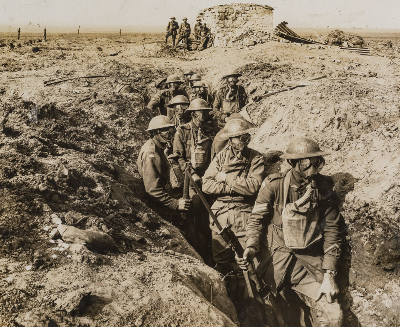 Image of troops in the trenches 1912