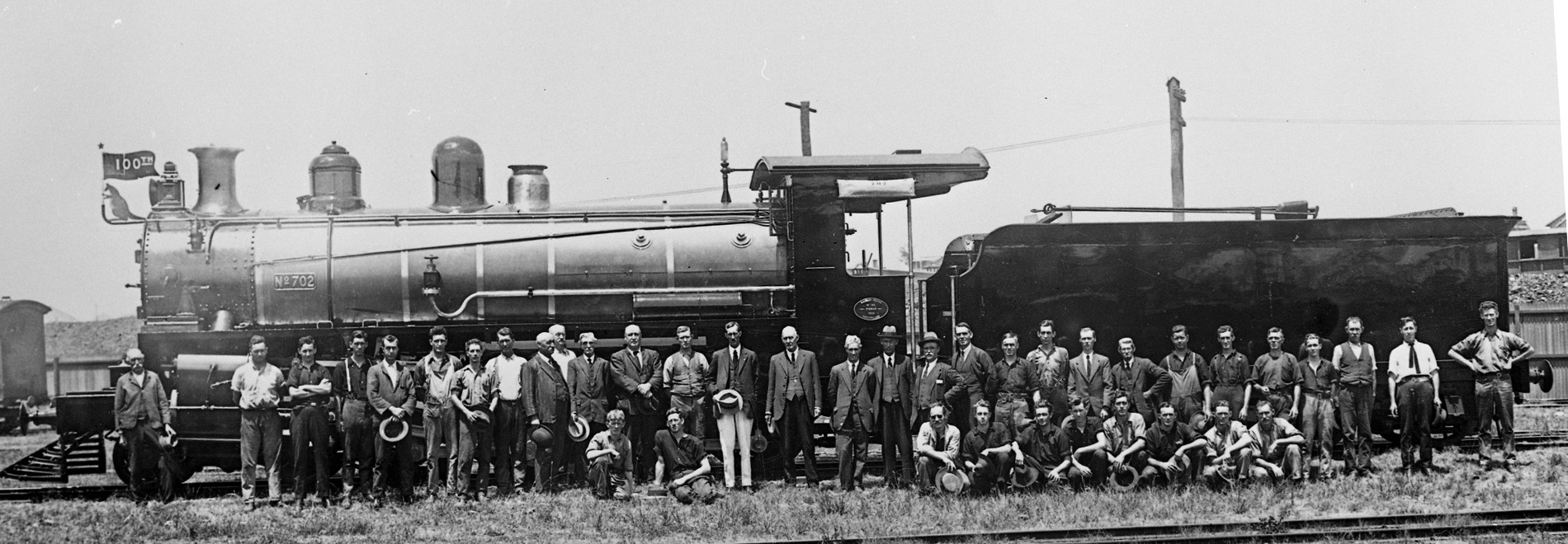 Workshops staff with train
